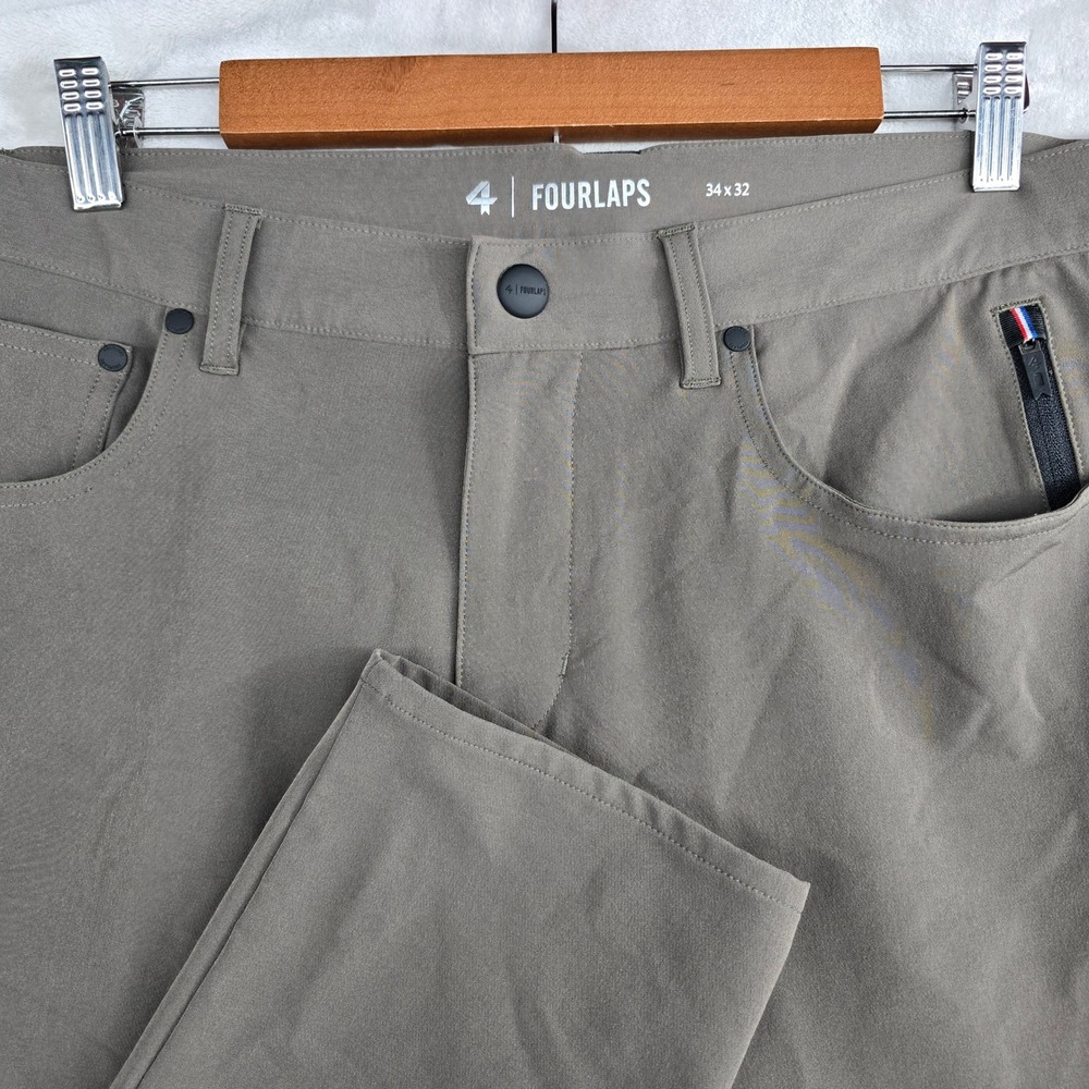 Fourlaps Traverse‎ Pants 34x32 Green Athletic Waist Performance Stretch